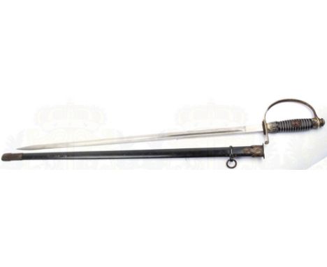 POLIZEI-FÜHRERDEGEN, vernickelte Klinge m. Herst. „Siegfried Waffen Ernst Pack &amp;. Söhne M.B.H. Waffenfabrik...“, L. 72,5c