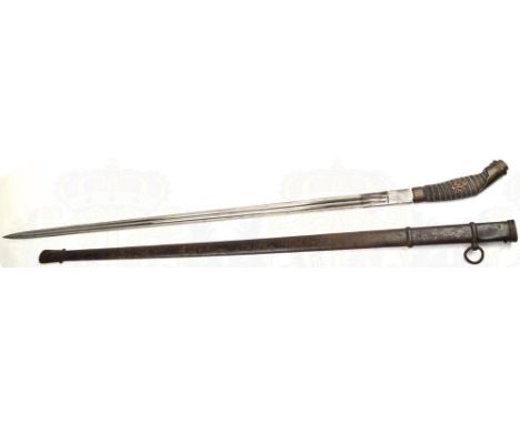 IOD 89 OHNE GEFÄß, beschliffene Klinge m. Abnahme „W 93“, Herst. „Carl Eickhorn...“ u. Arsenalpunze „Erfurt“, L. 81cm, ab der
