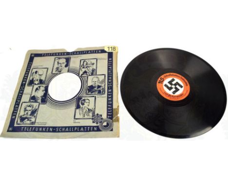 SCHELLACKPLATTE NS-SCHALLPLATTEN-INDUSTRIE, Lustige Kameraden-Soldatenlieder-Potpourri v. R. Herzog u. Militär-Musik-Kapelle 