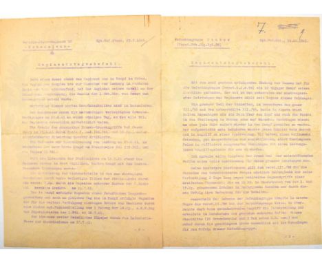 2 REGIMENTS-TAGESBEFEHLE GEBIRGSJÄGER REGIMENT 98, Rgts. Gefechts Stand, 23.7. u. 10.11. 1941, betr. Kampfabschnitt Einschlie