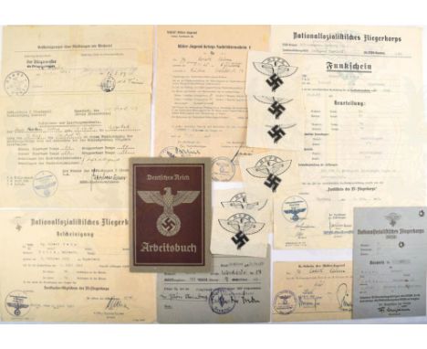 AUSWEIS/DOKUMENTENGRUPPE, NSFK-Sturm 5/16 Eutin, Mitgliedsausweis m. Foto;  Bordfunkerschein; Funkschein; Lagerteilnehmer Aus