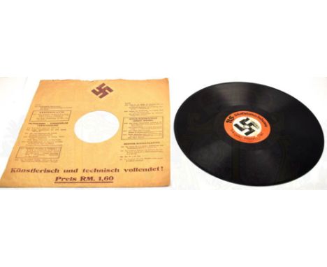 SCHELLACKPLATTE DER NS-SCHALLPLATTEN-INDUSTRIE, SA-Lieder-Potpourri I. Teil u. II. Teil, um 1936, Militär-Musik-Kapelle-Fuhse