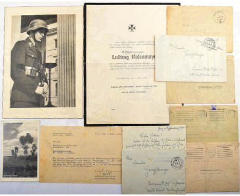 KONVOLUT FELDPOST WAFFEN-SS UND SS-VT: FP-Brief Schütze, 1. Komp./Erg. SS „Der Führer“, SS-Verfügungstruppe, gel. 18.2.1940 n