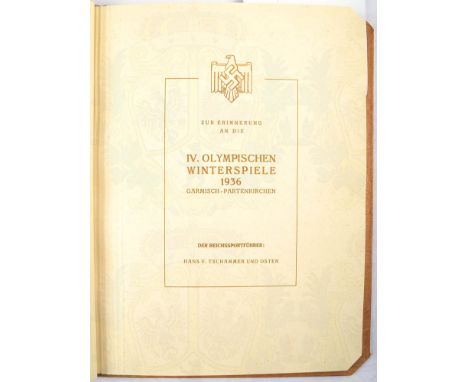 ERINNERUNGS-FOTOBAND „IV. OLYMPISCHE WINTERSPIELE 1936“ Garmisch-Partenkirchen, 12 Agfa-Isopan u. Agfa-Isochrom Aufnahmen auf