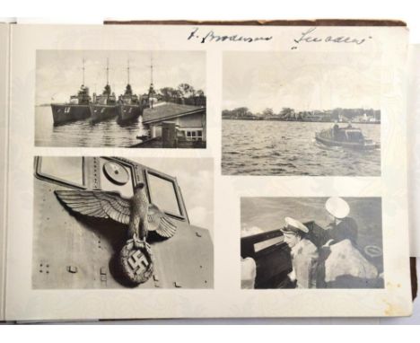 FOTOALBUM 2. TORPEDOBOOTS-FLOTTILLE 1935-1936, m. 80 original Serienfotos auf 20 Blatt, Torpedoboote Luchs, Albatros, Seeadle