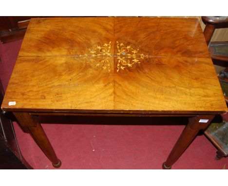 An early 20th century walnut and beech rectangular side table, together with a Victorian mahogany commode stool (2)