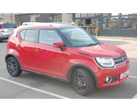 A Suzuki Ignis SZ5 SHVS Hatchback, AJ18 UCC (2018), Hybrid Electric, 1242CC, 5 door, Red, Manual, Mileage 855, with V5C docum