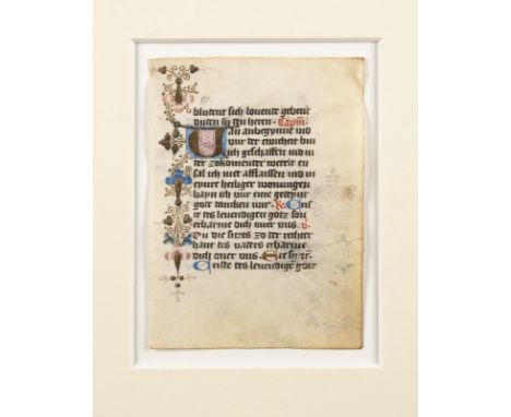 25 EINZELSEITEN AUS VERSCHIEDENEN STUNDENBÜCHERN Deutsch, 15. Jh. Polychrome und Goldmalerei sowie deutscher Text auf Pergame