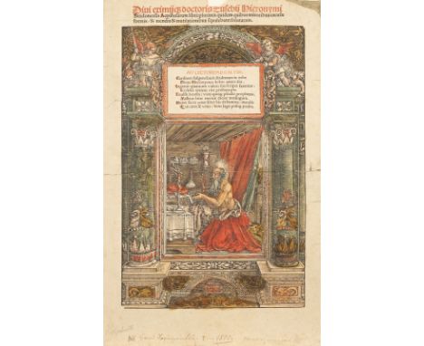 HANS SPRINGINKLEE1495 Nürnberg - 1540 ebenda'DER HEILIGE HIERONYMUS IN SEINER ZELLE' (TITELBLATTILLUSTRATION) Holzschnitt, ko