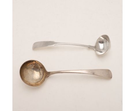 Fiddle Pattern, by Thomas Stuart of Elgin, 1812-27, together with a George III North Country provincial Old English sauce lad