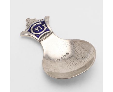 with a circular bowl (bearing the makers facsimile signature on the reverse), an enamel decorated terminal and made for the C