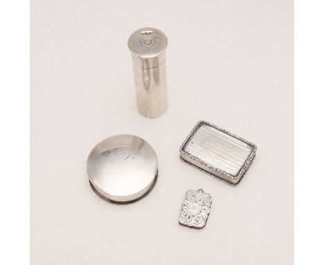 shaped rectangular outline, with a suspensory ring and the grille with drilled holes &amp; engraved leaves, initialled, by Fr