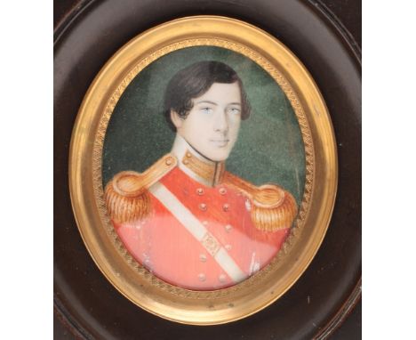 Miniature portrait of Gen. George Thompson, Indian Army, in uniform, half length on ivory 6.5 x 5.25 cm Ivory submission refe