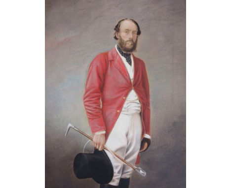 Late 19th/early 20th Century School,a portrait of the Duke of Rutland in hunting attire,unsigned,watercolourgouache on card,f