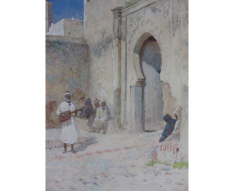 Joseph Kirkpatrick (1872-1936),'South Gate of the Kasbah, Tangier',signed and dated 1902,watercolour,28 x 21 cm,framed and gl