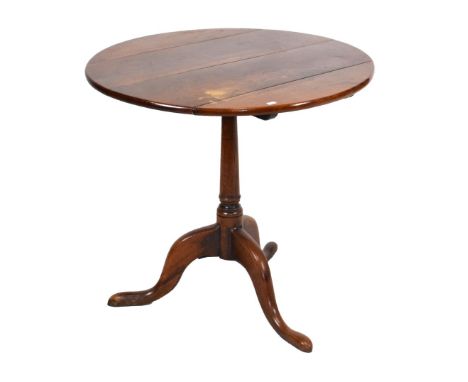 George III mahogany tripod occasional table, 73cm diameter Condition: Stains present to the top in various places across the 