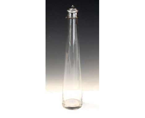 Victorian silver mounted glass hunting bottle, sponsors mark of George Unite, Birmingham 1867, 27.5cm high Condition: The cha