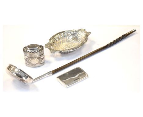 Quantity of silver and white metal items to include; William IV silver and baleen handled punch ladle, Edinburgh 1831, white 