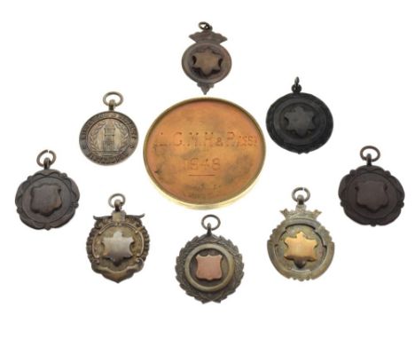 Quantity of silver and other Hanham Music Festival medallions together with a larger medallion awarded to L.G.M.H and Pass, 1