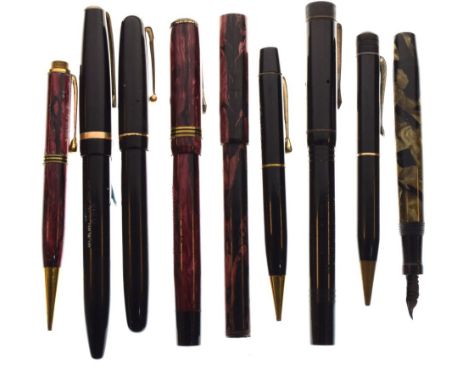 Collection of vintage celluloid cased fountain pens etc Condition: Not tested, scratches present to the cases, please check t
