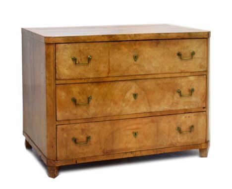 19th Century Continental Biedermeier influence chest of drawers, 103cm x 55cm x 77cm Condition: Overall wear, scratches, wate