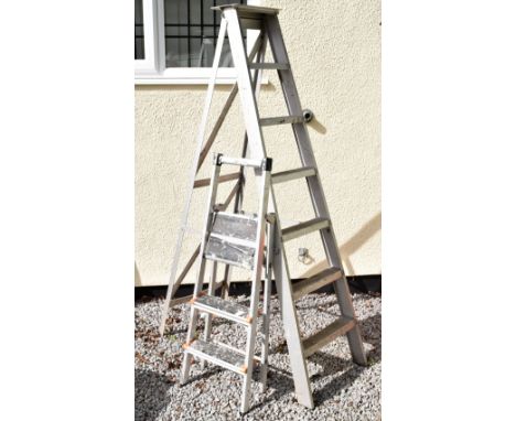 Aluminium step ladder, together with a smaller step ladder (2) Condition: **Due to current lockdown conditions, bidders are u