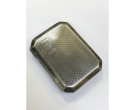 A silver cigarette case with engine turned decoration, Birmingham 1928 CONDITION REPORT: 91.4g
