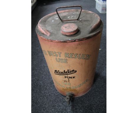 A vintage paraffin oil can - 'Aladin Pink'
