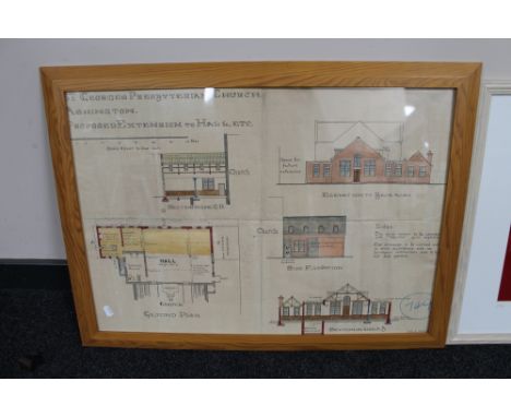 A collection of pictures and prints - blue print maps etc 