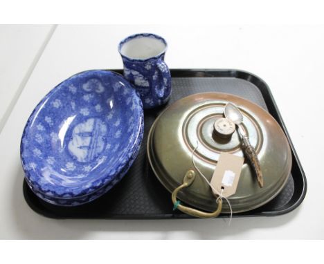 A pair of Maling North East Coast Exhibition oval dishes, together with a caddy 'Watson's toffee works' tankard and a copper 