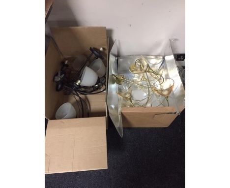 Two boxes of light fittings