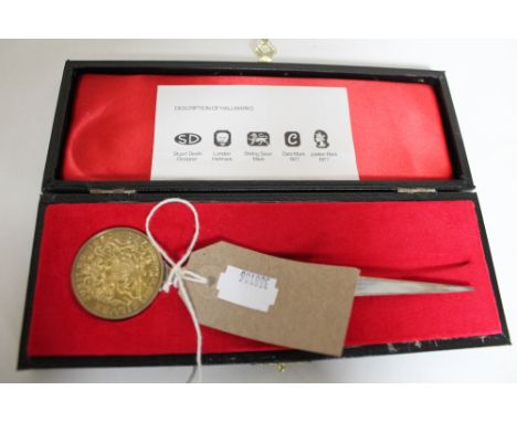 A Stuart Devlin silver commemorative letter opener 