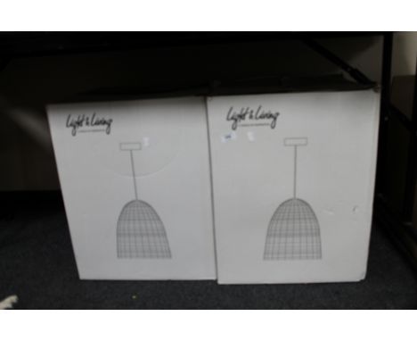 Two boxed pendant style light fittings 