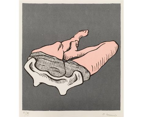 Maria LassnigSelbstbildnis1974Farblithographie; gerahmt30 x 26,5 cm (Passep.-Ausschn.)Handschriftlich nummeriert und signiert