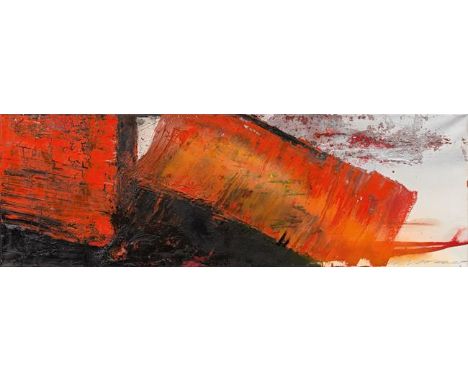 Maria MoserAbwurf2009Öl auf Leinwand; ungerahmt50 x 150 cmSigniert rechts unten: M Moser2012 Galerie Brennecke, Berlin;seithe