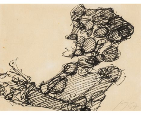 Josef MiklPortrait1957Tusche auf Papier; gerahmt14,5 x 18,5 cm (Passep.-Ausschn.)Monogrammiert und datiert rechts unten: M 57