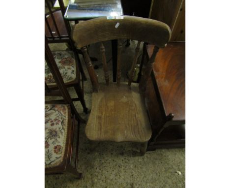 ELM HARD SEATED STICK BACK KITCHEN CHAIR   