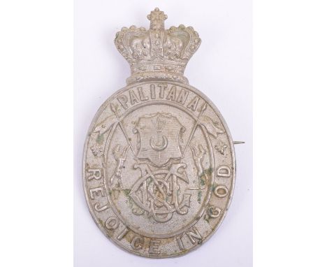 Victorian Indian Army Palitana Lancers Pagri Badge, fine white metal example, being crowned oval with “PALITANA” and motto “R