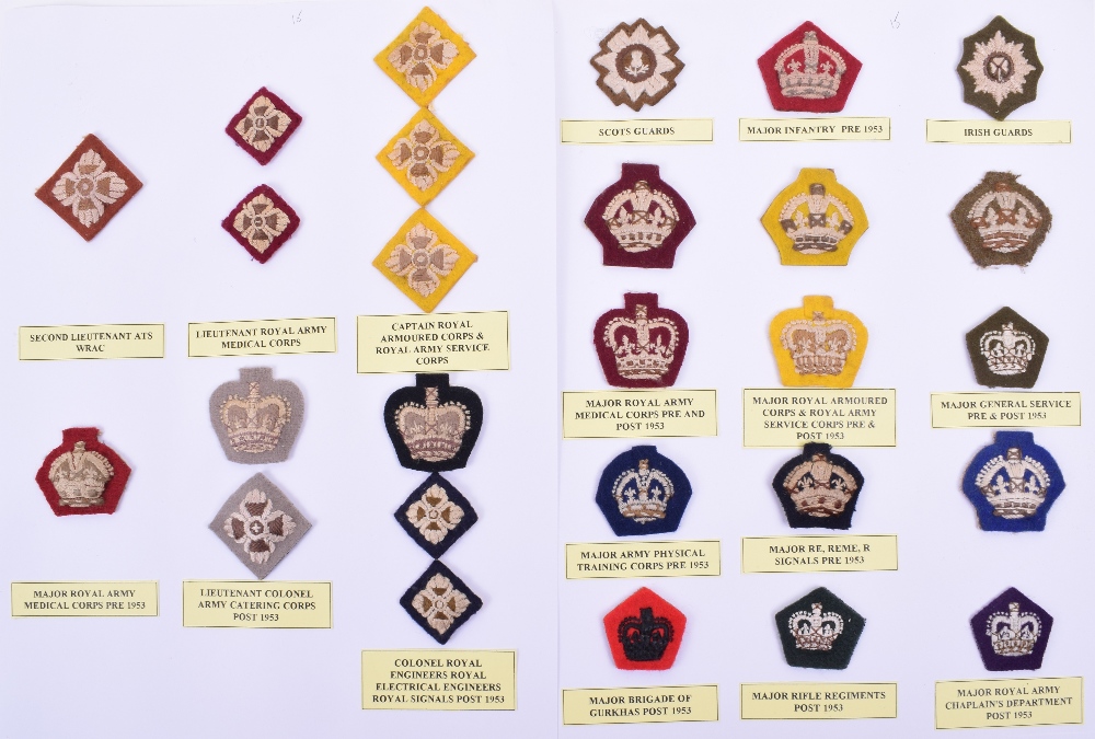 Large Album of British Officers Rank Insignia, including uniform ...