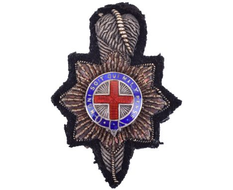 Royal Sussex Regiment Officers Forage Cap Badge, fine bullion wire embroidered badge with enamel centre. Very good condition 
