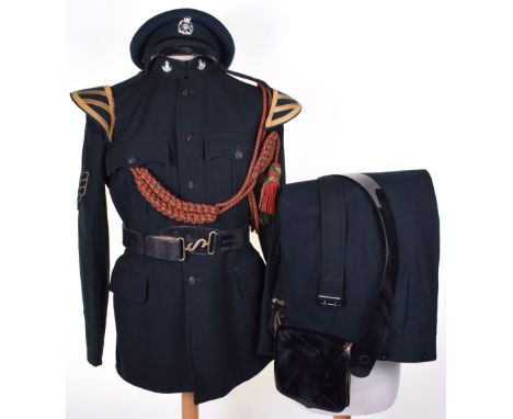 Complete No1 Dress Uniform and Peaked Cap of a Band Sergeant of the Leeds Rifles, the tunic being a 1953 dated example with s