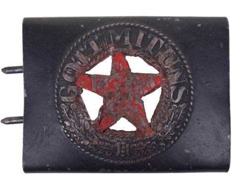 Interesting German Army Belt Buckle Captured and Used by Partisan Forces, standard German army other ranks belt buckle which 