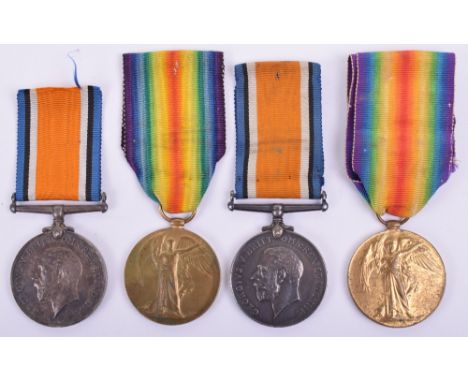 2x WW1 British Medal Pairs, British War and Victory Medals, awarded to “G-70289 CPL. A. W. WEEKS. THE QUEEN’S R.” and “18950 