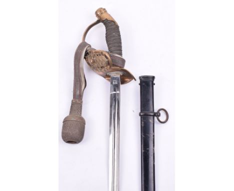 Imperial German Wurttemberg Infantry Officers Sword, being an 1889 model with fixed brass guard having the coat of arms of th