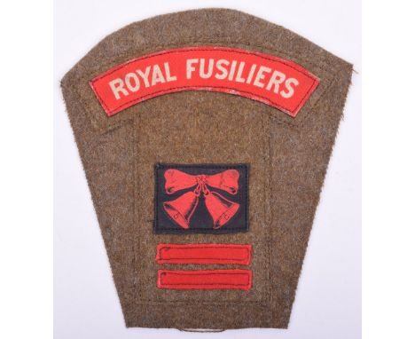 Royal Fusiliers / 47th Infantry Division Battle Dress Combination, being printed Royal Fusiliers shoulder title above woven f
