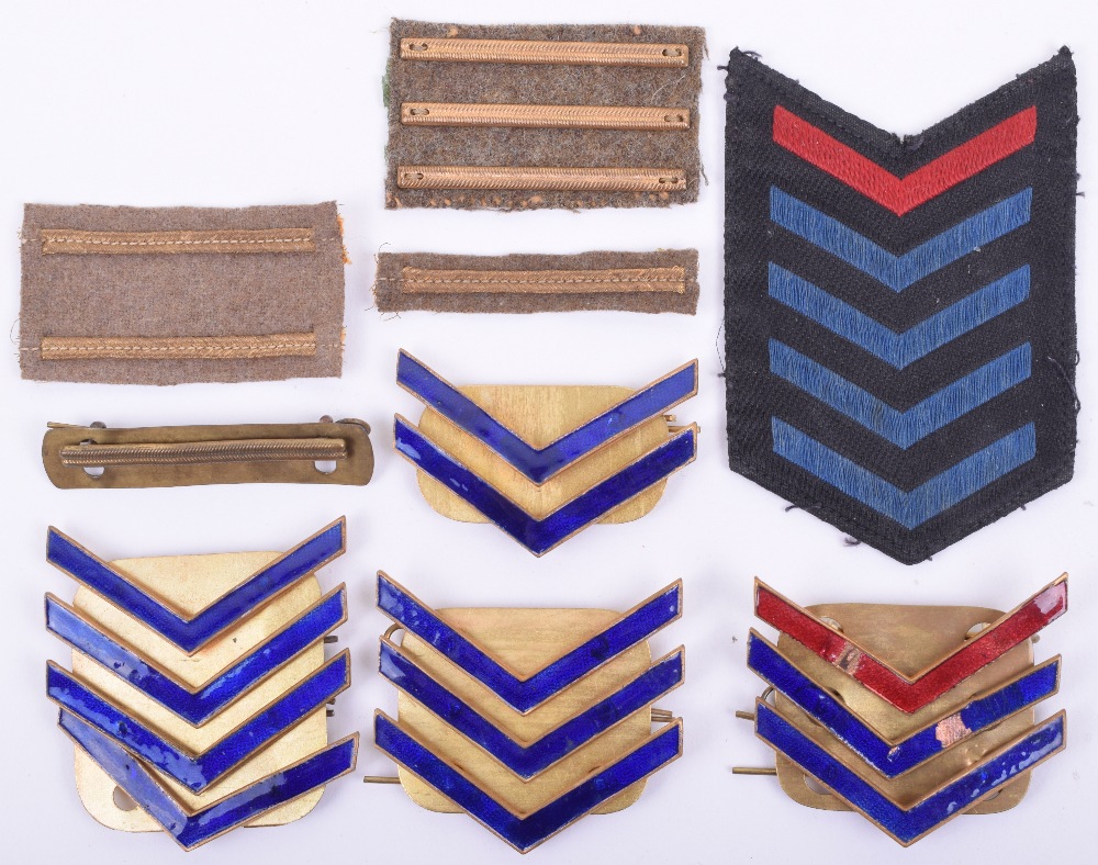 Grouping of WW1 Overseas Service Chevrons and Wound Stripes, including ...