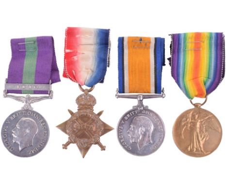 An Interesting Tochi Valley North West Frontier and Iraq Operations Medal Group of Four, consisting of 1914-15 star, named to