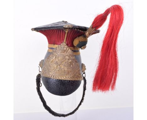 Victorian 12th (Prince of Wales Royal) Lancers Other Ranks Lance Helmet, of black leather skull complete with brass other ran