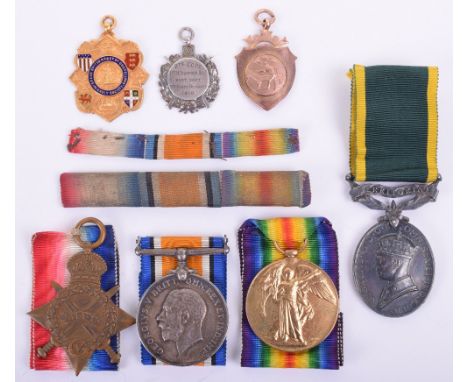 Medals Relating to the Cope Family, consisting of the fathers, 1914-15 star medal trio, “9266 PTE J E COPE N STAFF R”, rank o