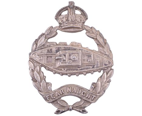 1943 Hallmarked Silver Royal Tank Regiment Officers Cap Badge, fine example made by J R Gaunt & Son (JRG&S). Three lug fittin